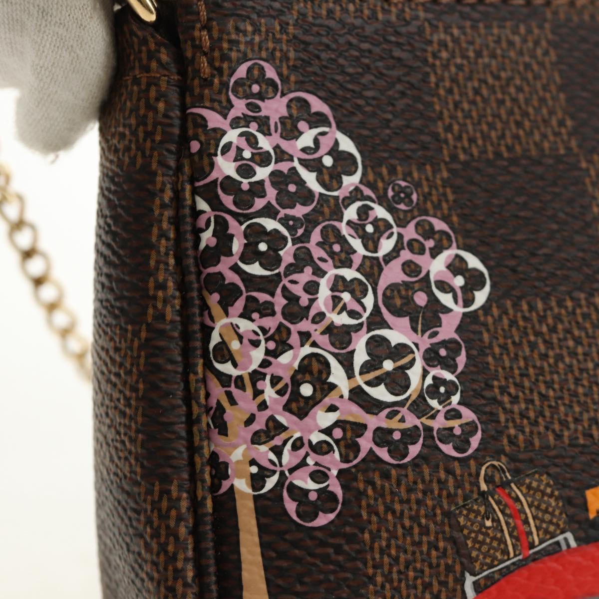 LOUIS VUITTON Damier Ebene Vivienne Mini Pochette Accessoires Auth 190175M