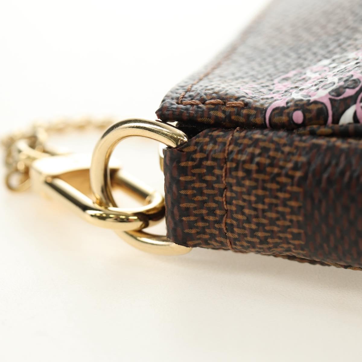 LOUIS VUITTON Damier Ebene Vivienne Mini Pochette Accessoires Auth 190175M