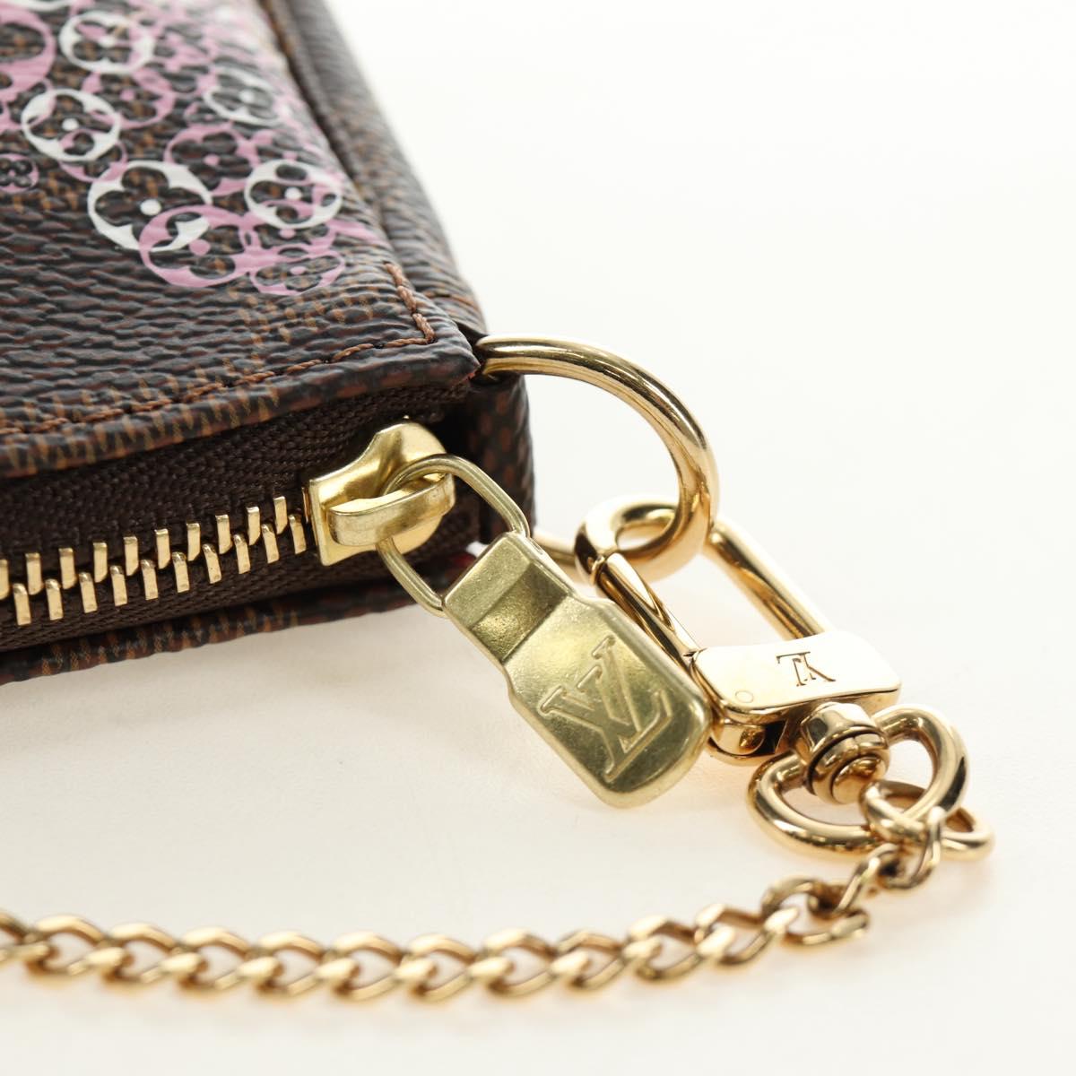 LOUIS VUITTON Damier Ebene Vivienne Mini Pochette Accessoires Auth 190175M