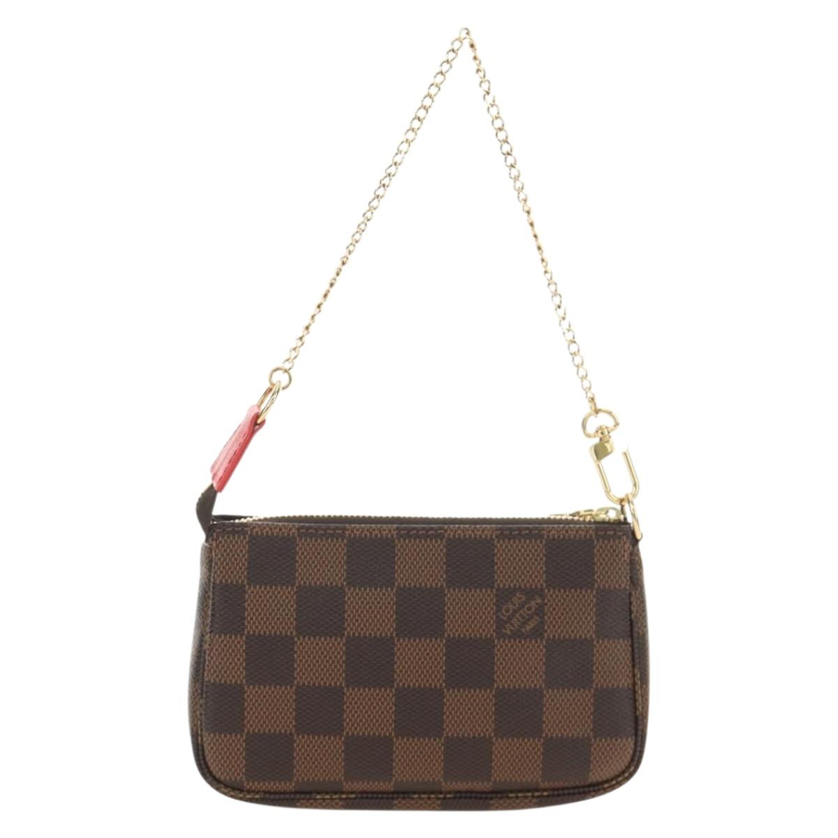 LOUIS VUITTON Damier Ebene Vivienne Mini Pochette Accessoires Auth 190175M