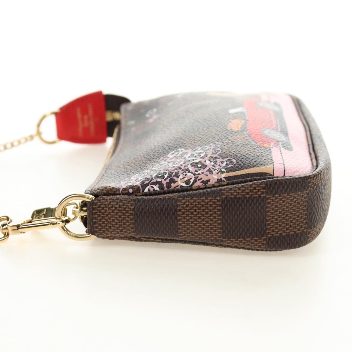 LOUIS VUITTON Damier Ebene Vivienne Mini Pochette Accessoires Auth 190175M