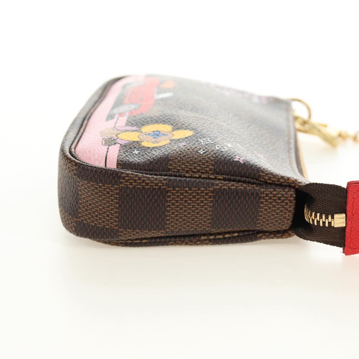 LOUIS VUITTON Damier Ebene Vivienne Mini Pochette Accessoires Auth 190175M
