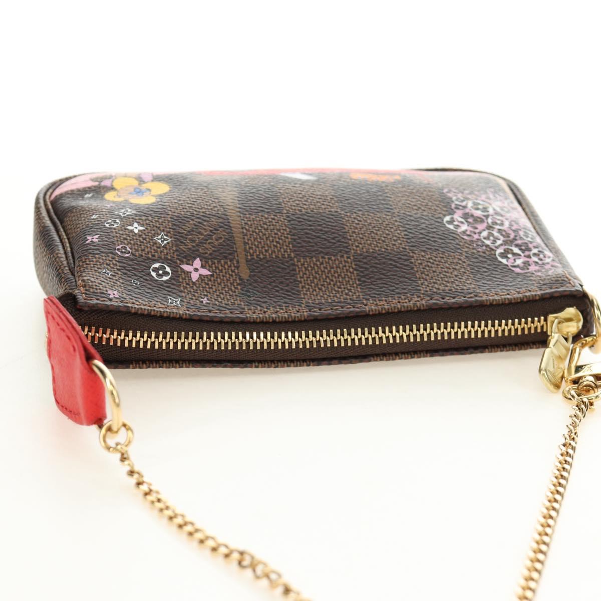 LOUIS VUITTON Damier Ebene Vivienne Mini Pochette Accessoires Auth 190175M