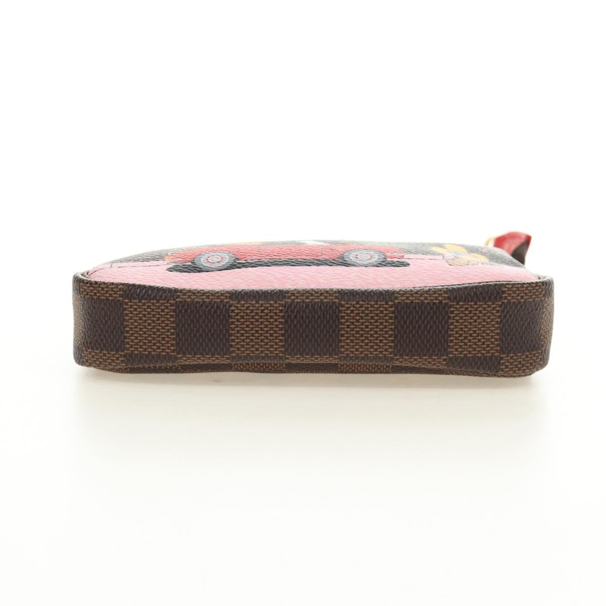 LOUIS VUITTON Damier Ebene Vivienne Mini Pochette Accessoires Auth 190175M