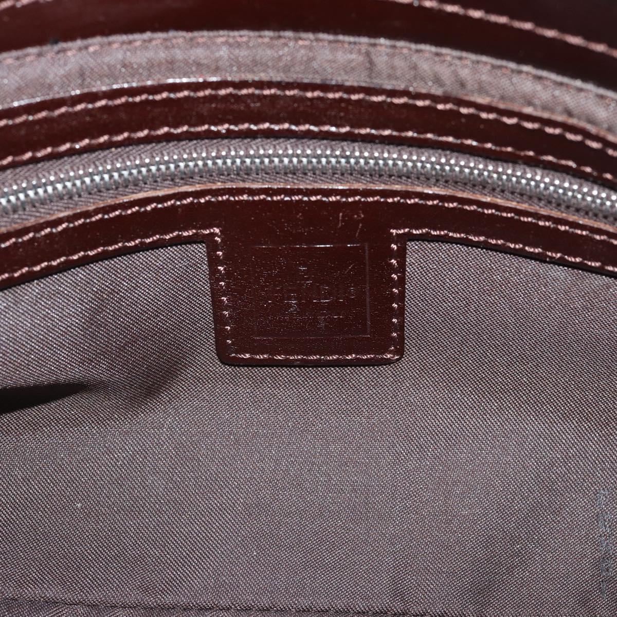 FENDI Zucca Canvas Mamma Baguette Shoulder Bag Black Brown Auth 190180SAV