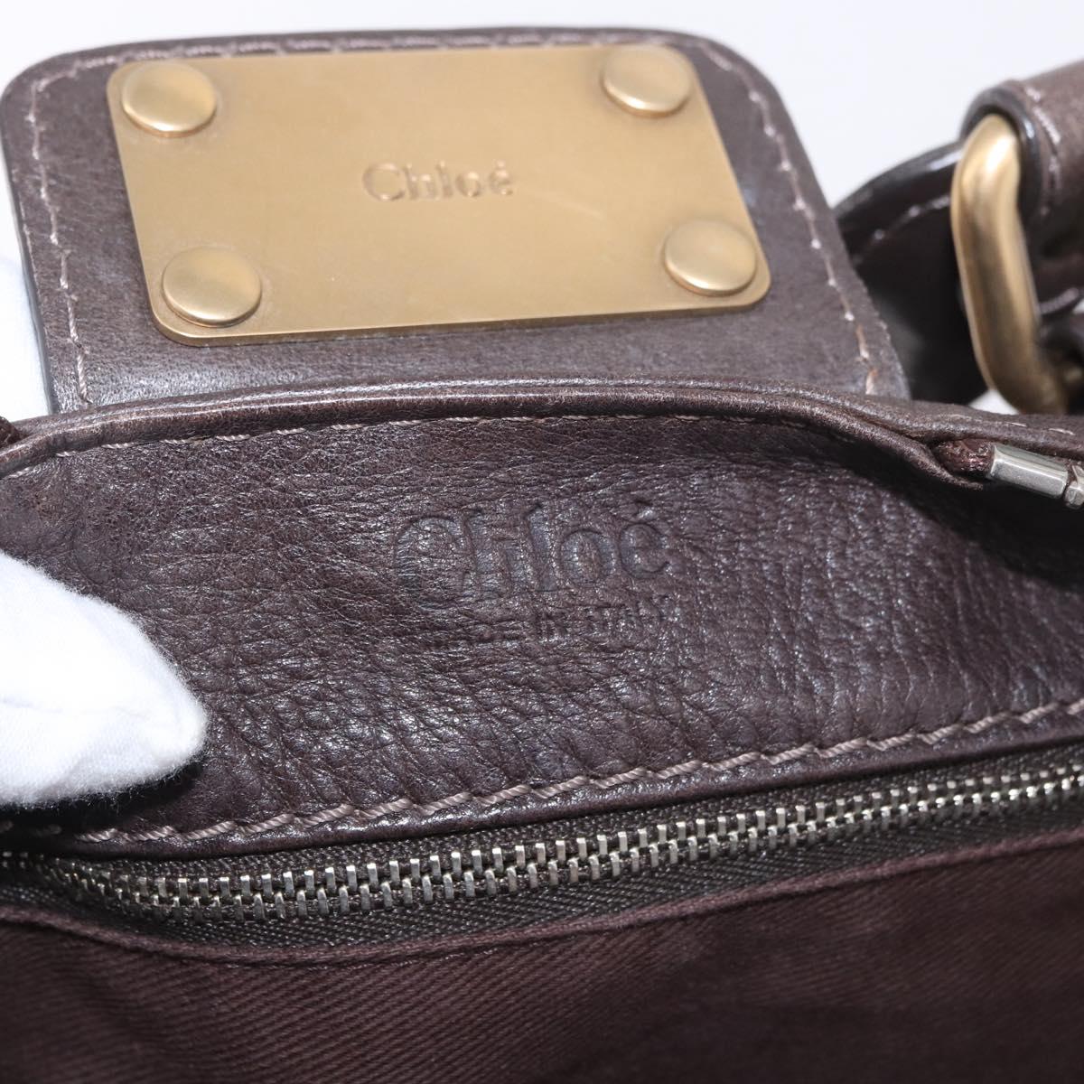 Chloe Paddington Hand Bag Leather Brown Gold Silver Auth 190182SAV