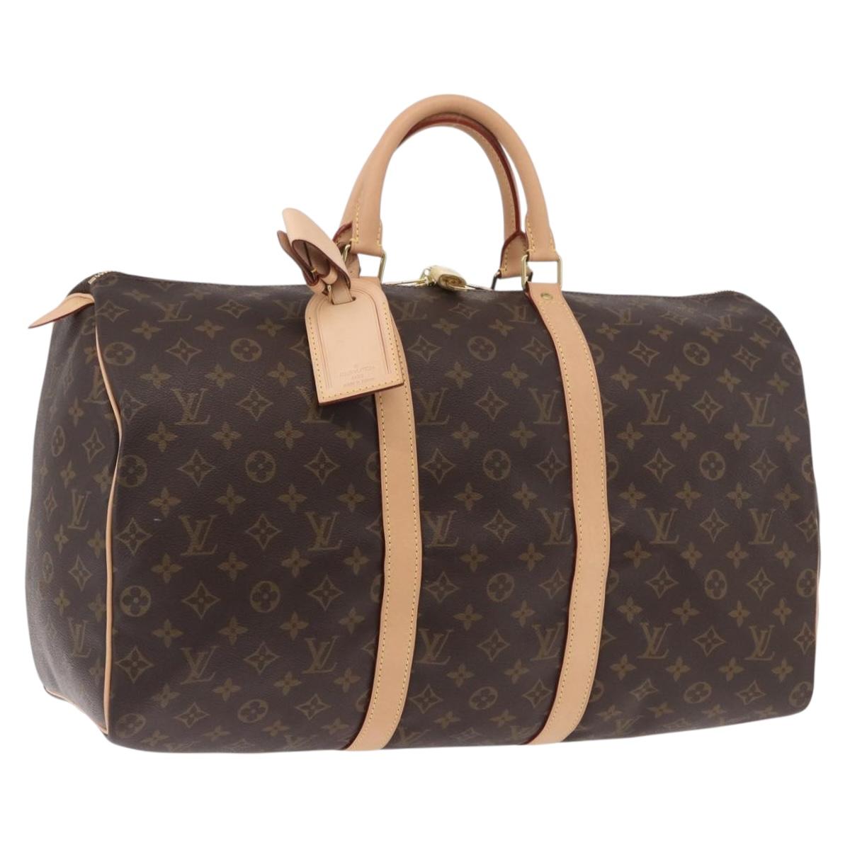 LOUIS VUITTON Monogram Keepall 50 Boston Bag M41426 LV Auth 190183SAV