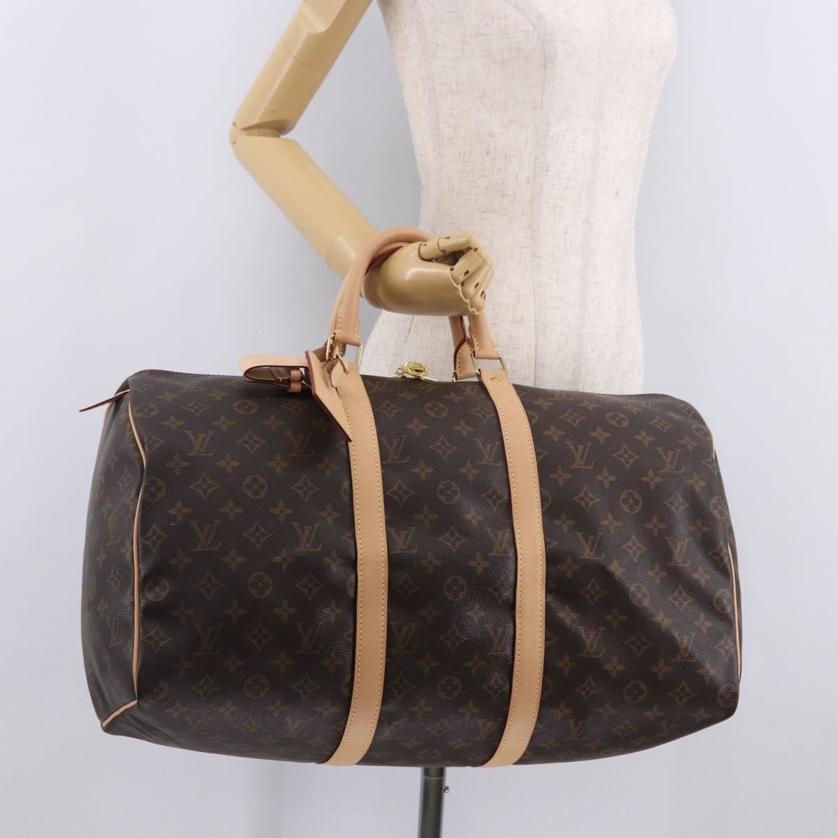 LOUIS VUITTON Monogram Keepall 50 Boston Bag M41426 LV Auth 190183SAV