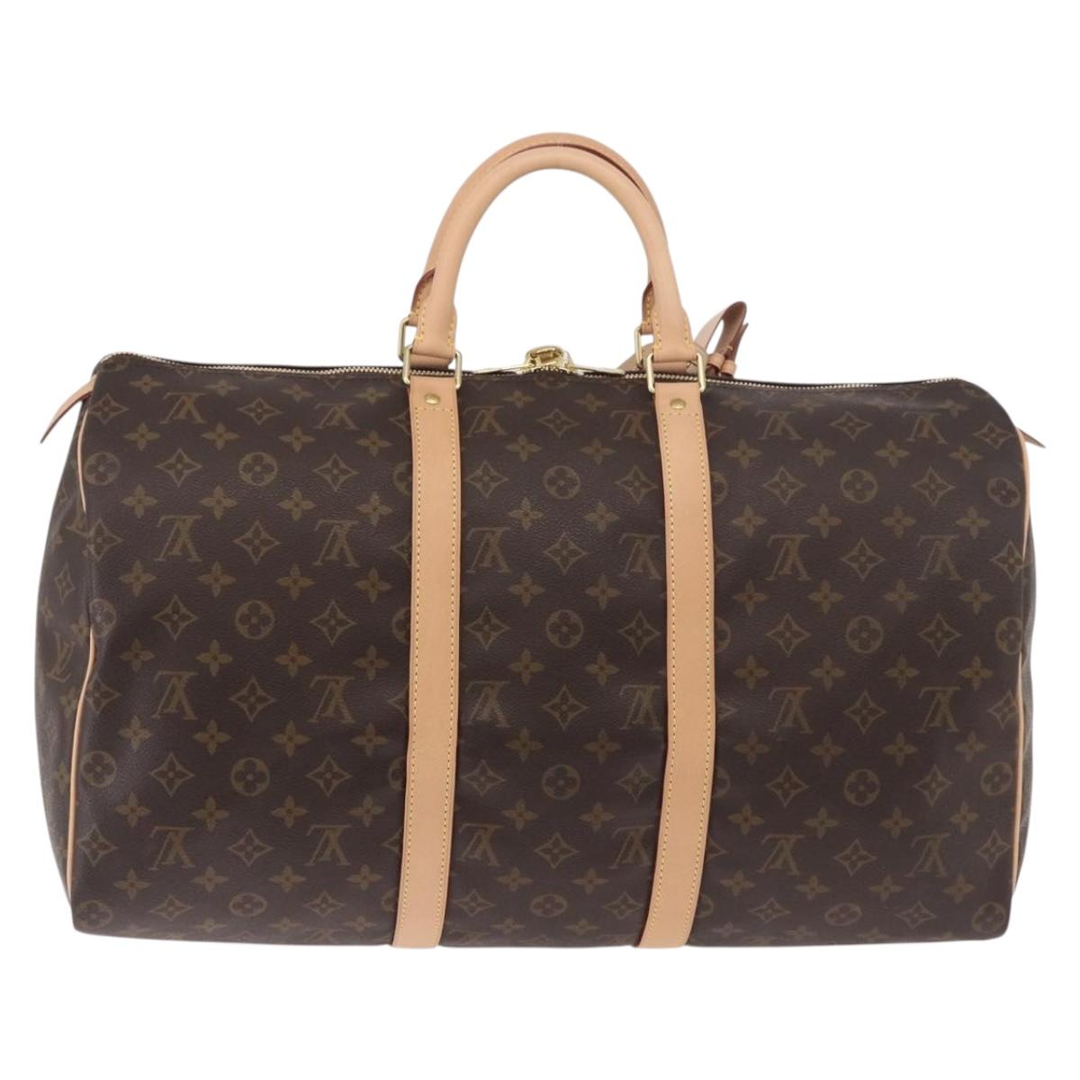 LOUIS VUITTON Monogram Keepall 50 Boston Bag M41426 LV Auth 190183SAV