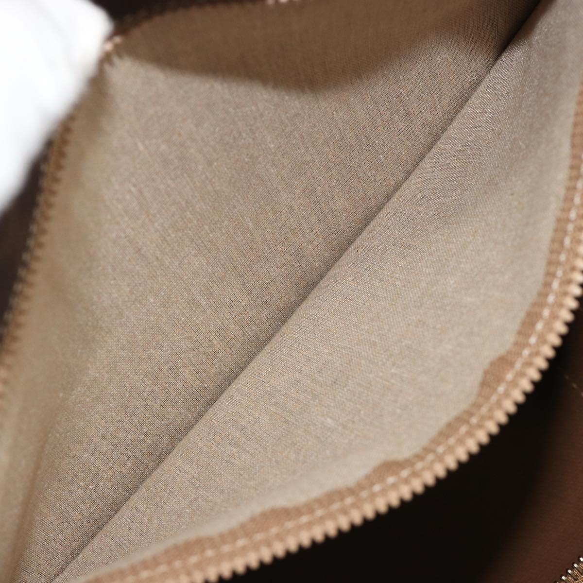 CELINE Macadam Canvas Boston Bag PVC Leather Brown Gold Auth 190187A