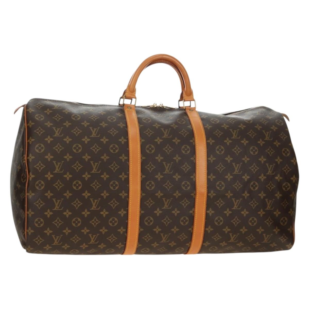 LOUIS VUITTON Monogram Keepall 60 Boston Bag M41422 LV Auth 190188V