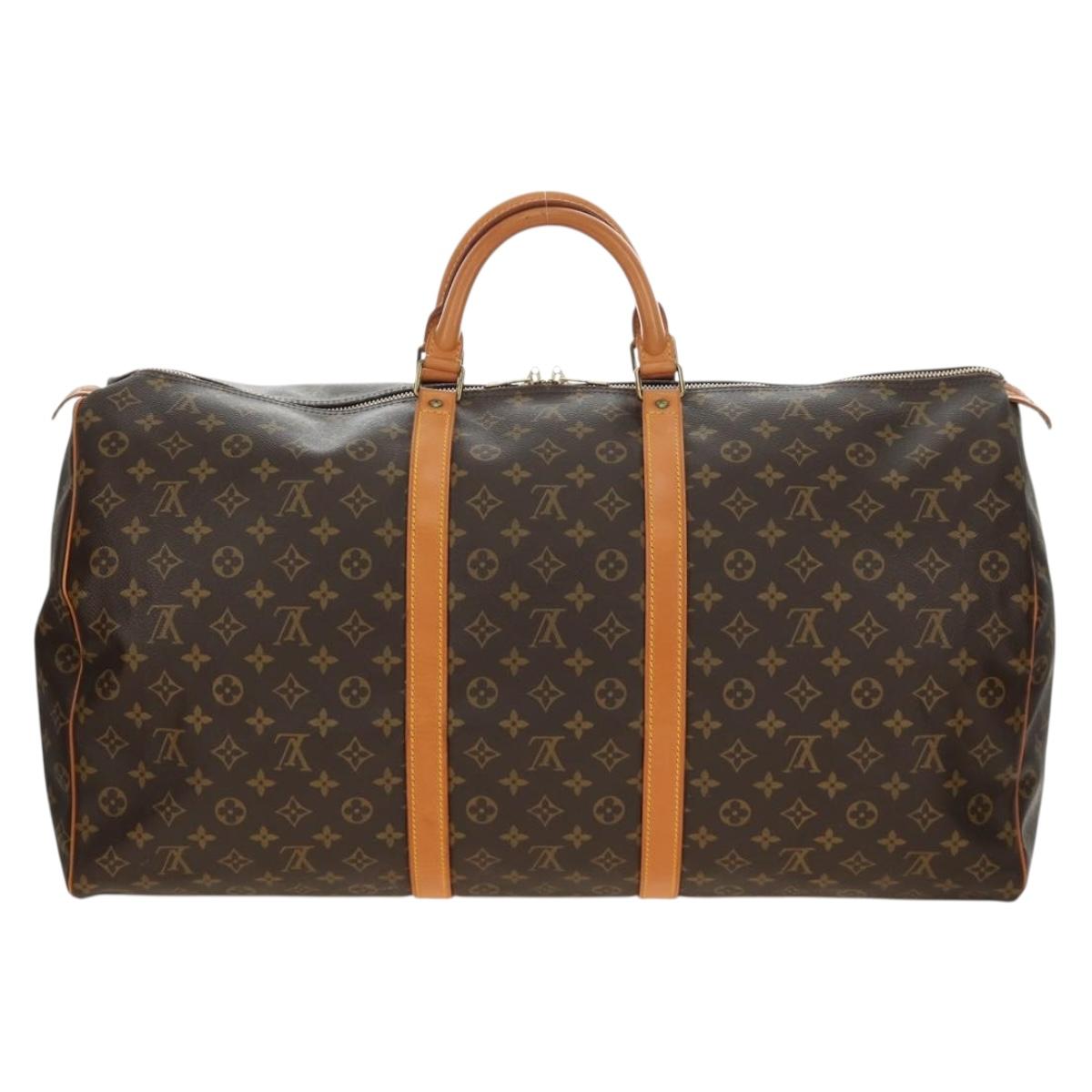 LOUIS VUITTON Monogram Keepall 60 Boston Bag M41422 LV Auth 190188V