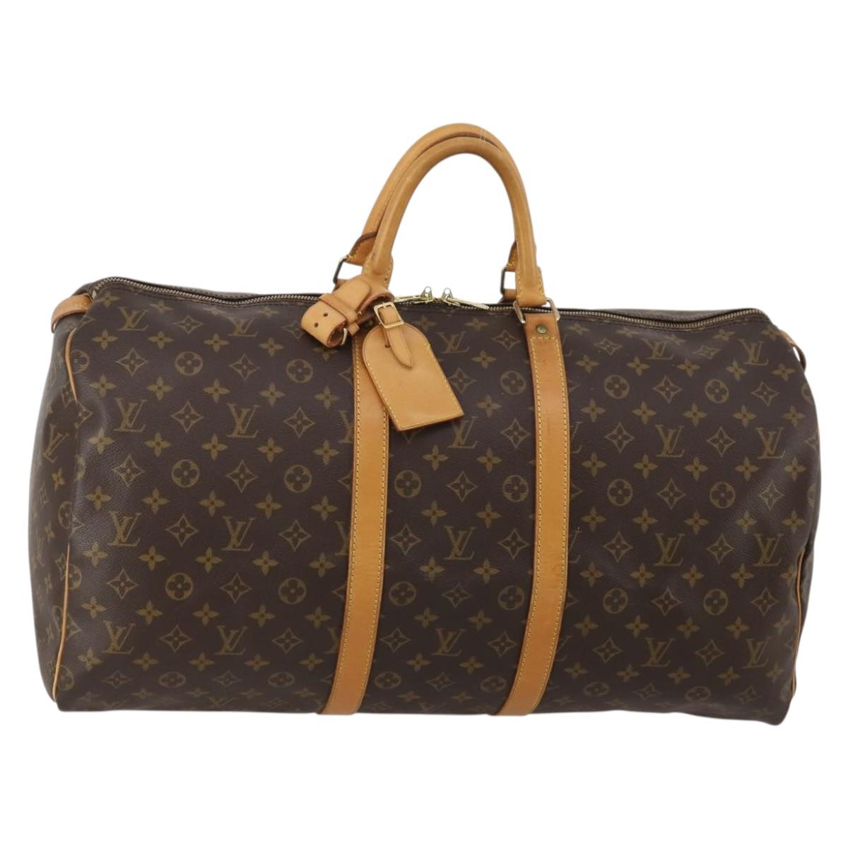 LOUIS VUITTON Monogram Keepall 55 Boston Bag M41424 LV Auth 190189