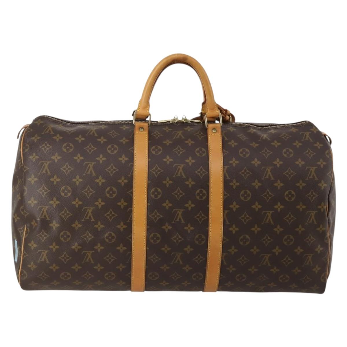 LOUIS VUITTON Monogram Keepall 55 Boston Bag M41424 LV Auth 190189