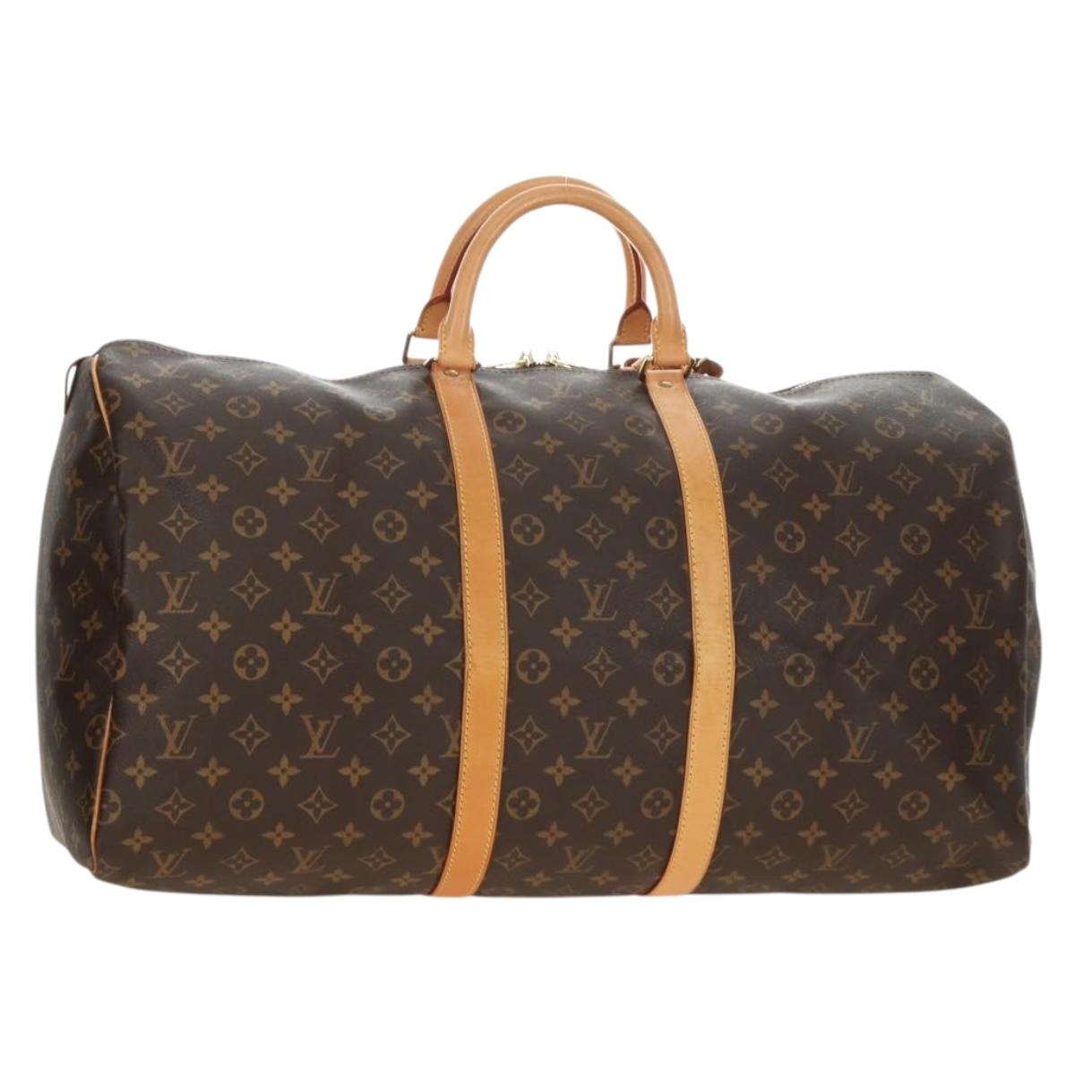 LOUIS VUITTON Monogram Keepall 55 Boston Bag M41424 LV Auth 190190V