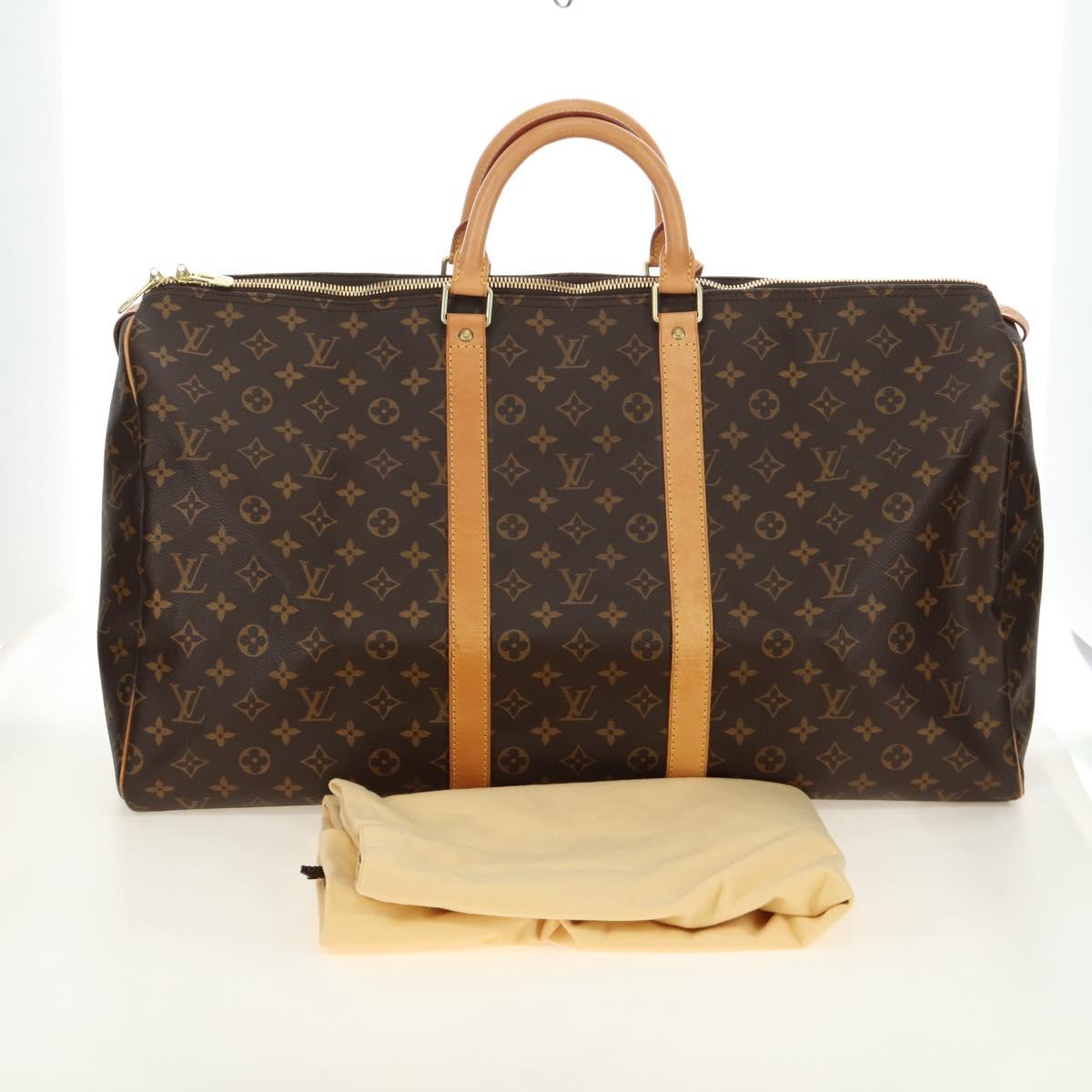 LOUIS VUITTON Monogram Keepall 55 Boston Bag M41424 LV Auth 190190V