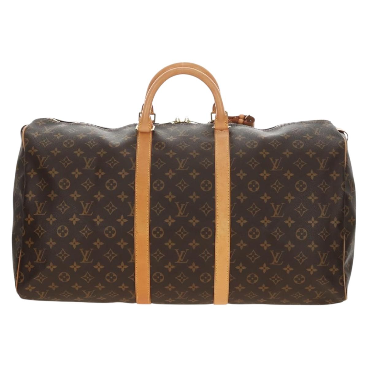LOUIS VUITTON Monogram Keepall 55 Boston Bag M41424 LV Auth 190190V