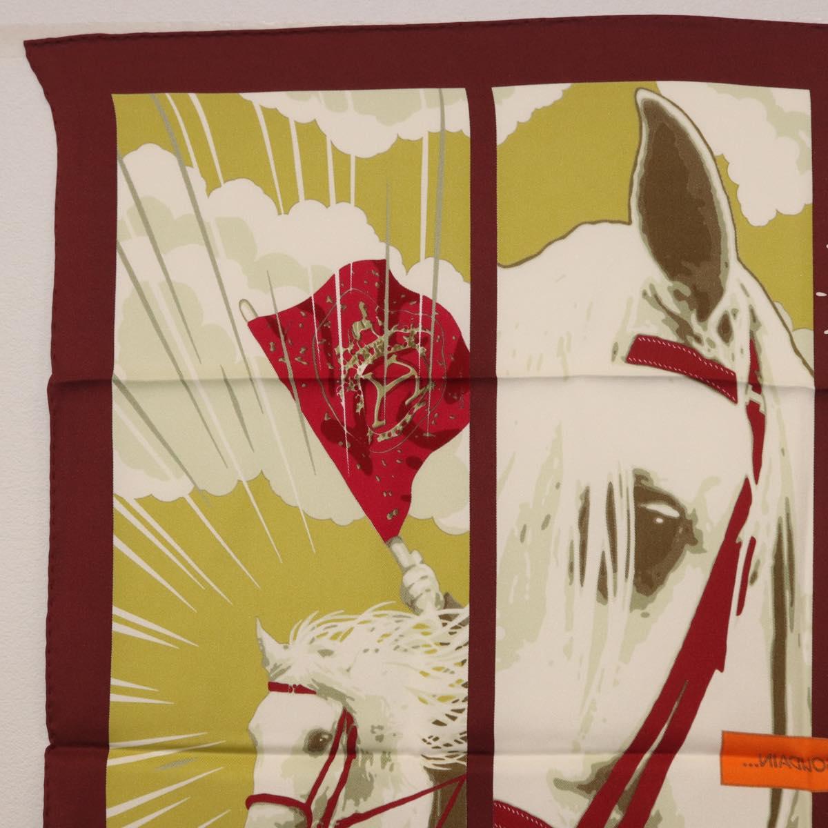 HERMES Carre 70 Scarf ""QUAND SOUDAIN"" Silk Red Auth 190192M