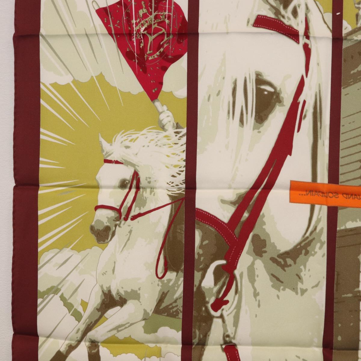HERMES Carre 70 Scarf ""QUAND SOUDAIN"" Silk Red Auth 190192M