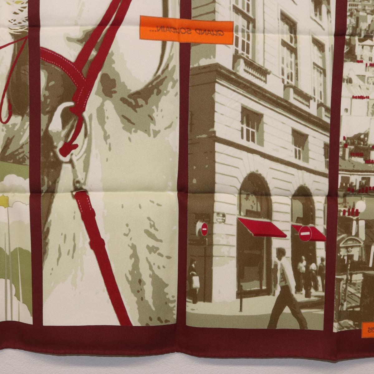 HERMES Carre 70 Scarf ""QUAND SOUDAIN"" Silk Red Auth 190192M