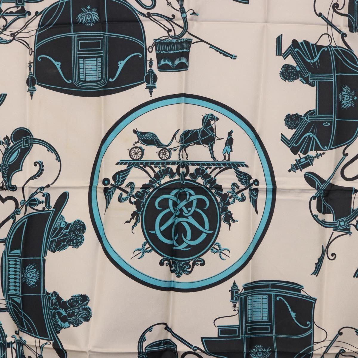 HERMES Carre 90 Scarf Silk Light Blue Auth 190196