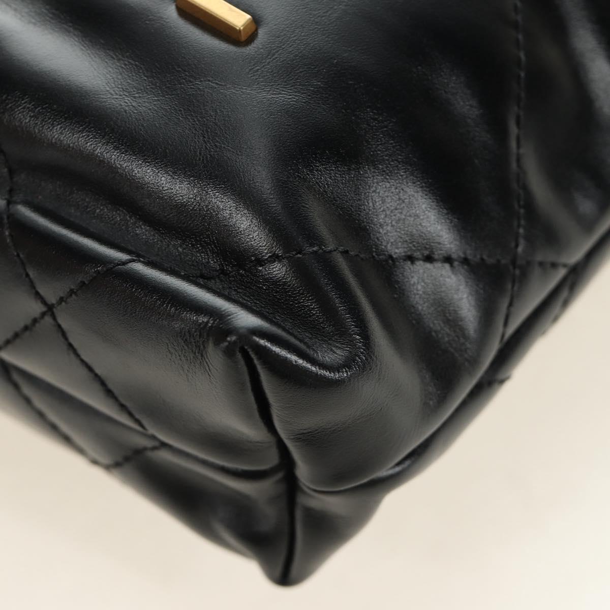 CHANEL CHANEL22 Chain Hand Bag Lamb Skin Black Gold CC Auth 190198SAM