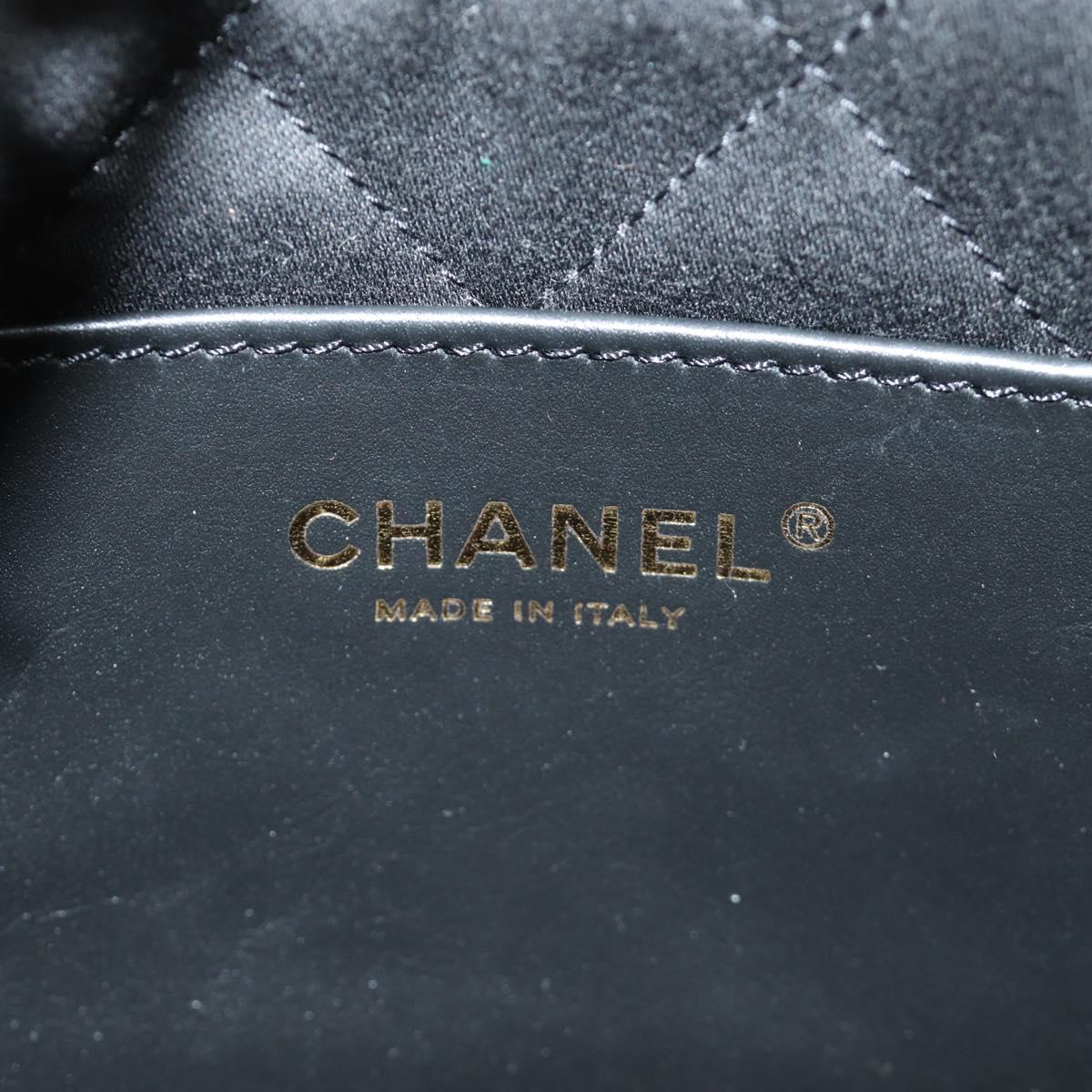 CHANEL CHANEL22 Chain Hand Bag Lamb Skin Black Gold CC Auth 190198SAM