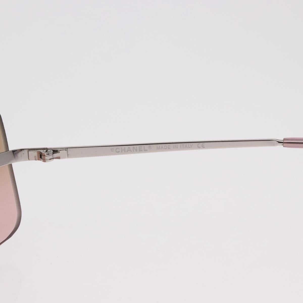 CHANEL COCO Mark Sunglasses metal Silver tone CC Auth 190199M