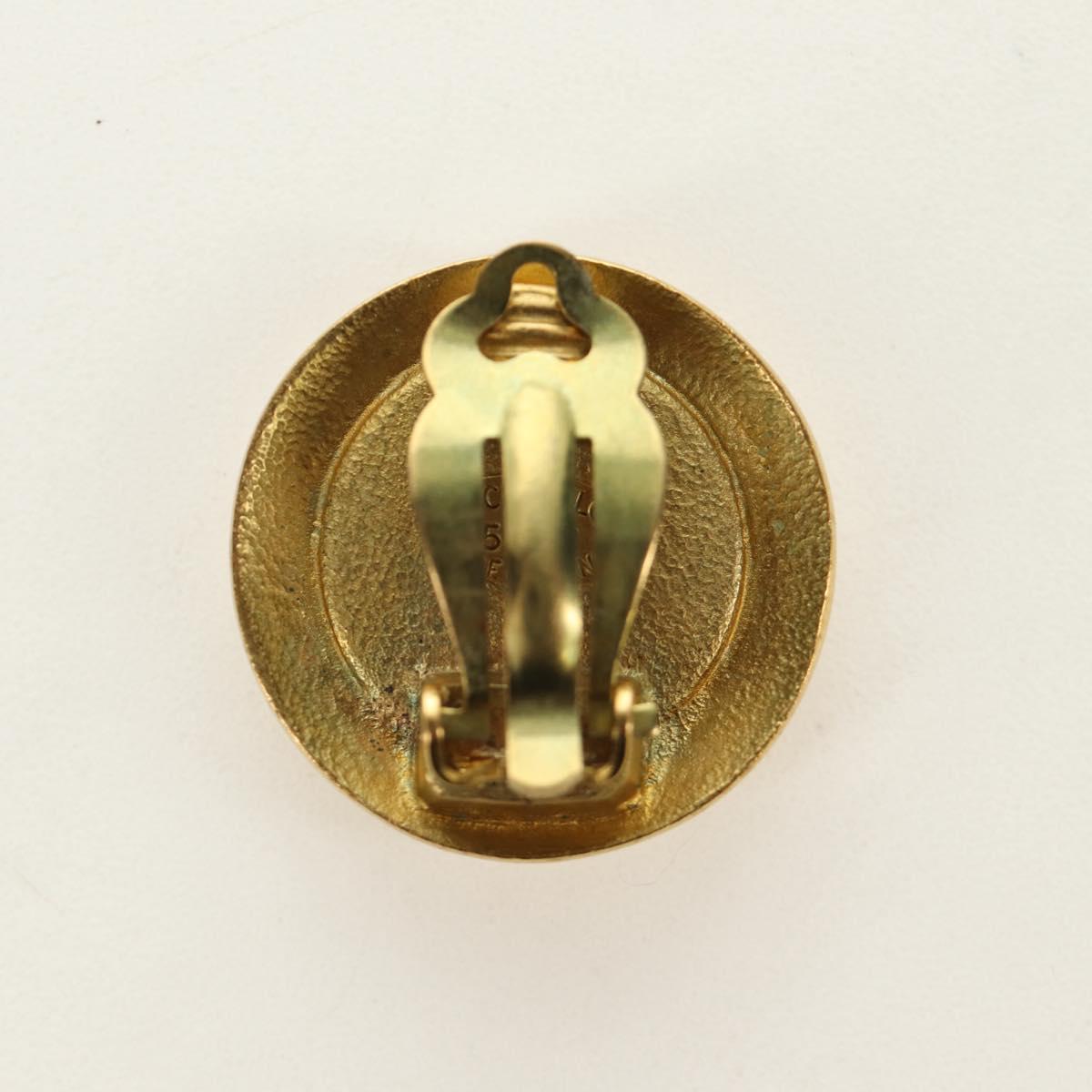CHANEL COCO Mark Earring metal Gold Tone CC Auth 190201M
