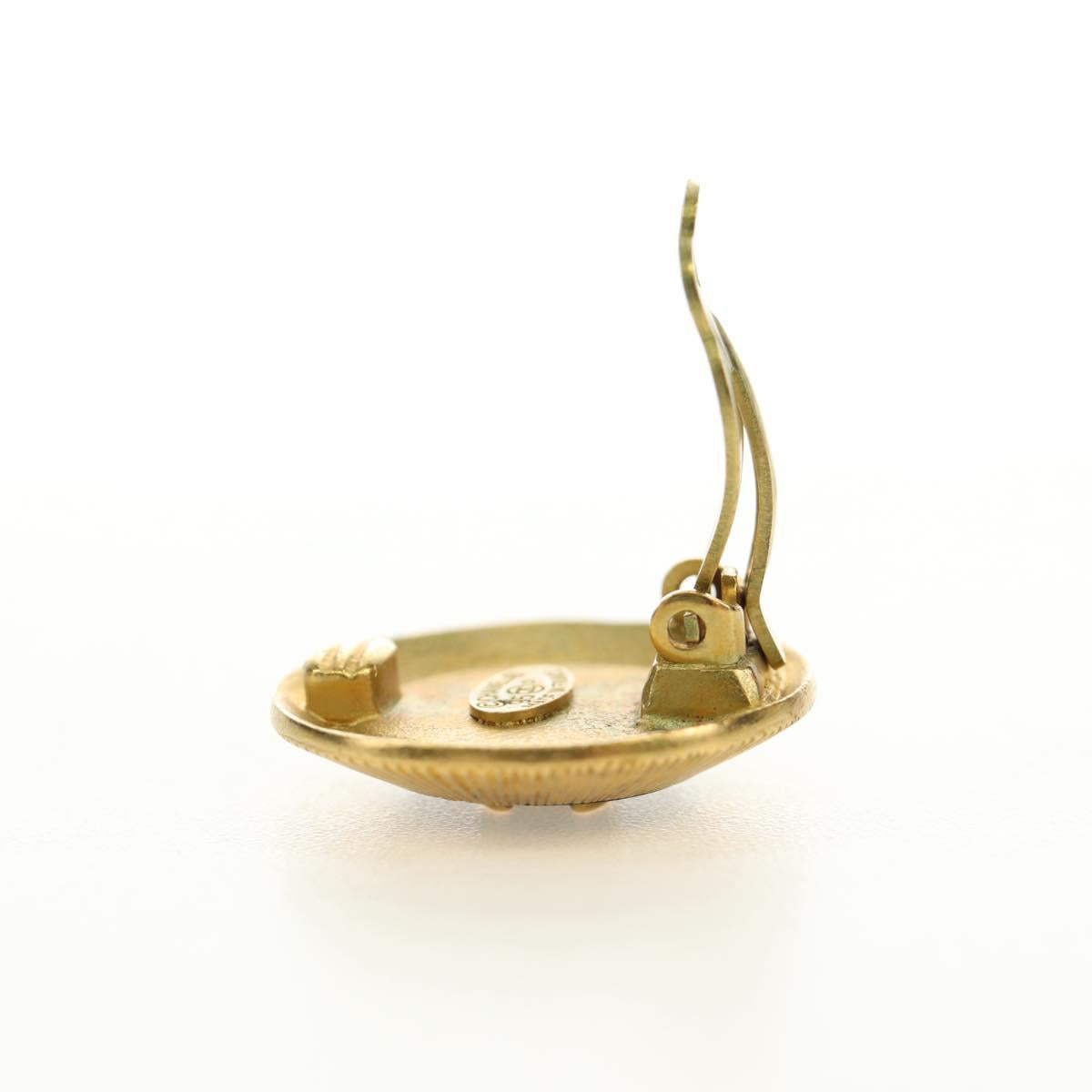 CHANEL COCO Mark Earring metal Gold Tone CC Auth 190201M