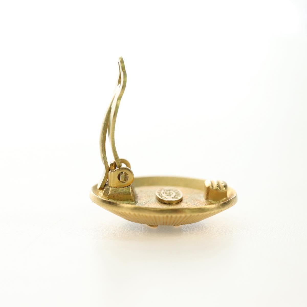 CHANEL COCO Mark Earring metal Gold Tone CC Auth 190201M