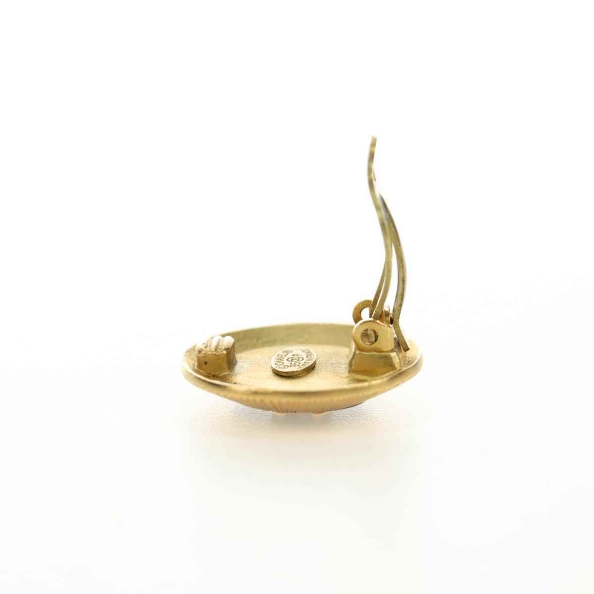 CHANEL COCO Mark Earring metal Gold Tone CC Auth 190201M