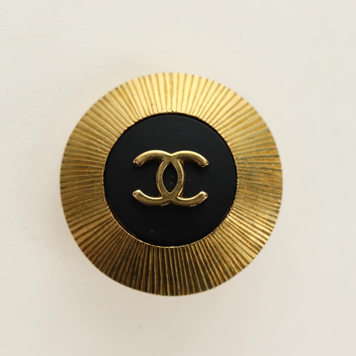 CHANEL COCO Mark Earring metal Gold Tone CC Auth 190201M
