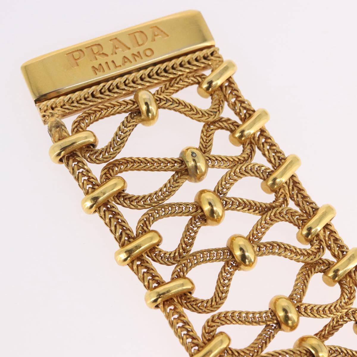 PRADA Bangle Bracelet metal Gold Tone Auth 190203M