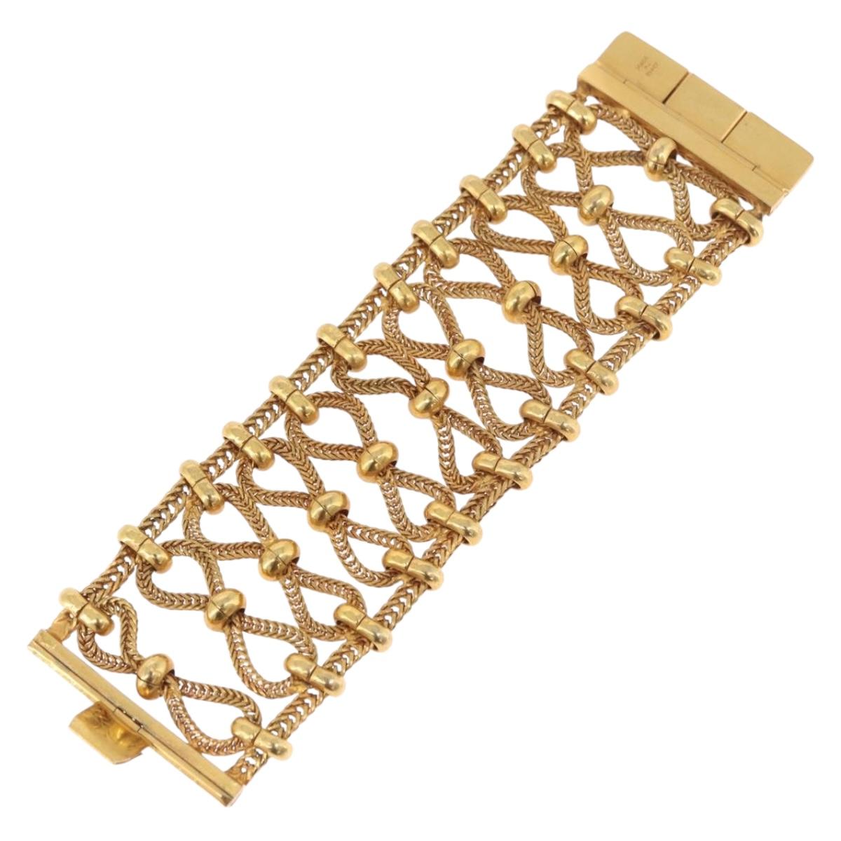PRADA Bangle Bracelet metal Gold Tone Auth 190203M