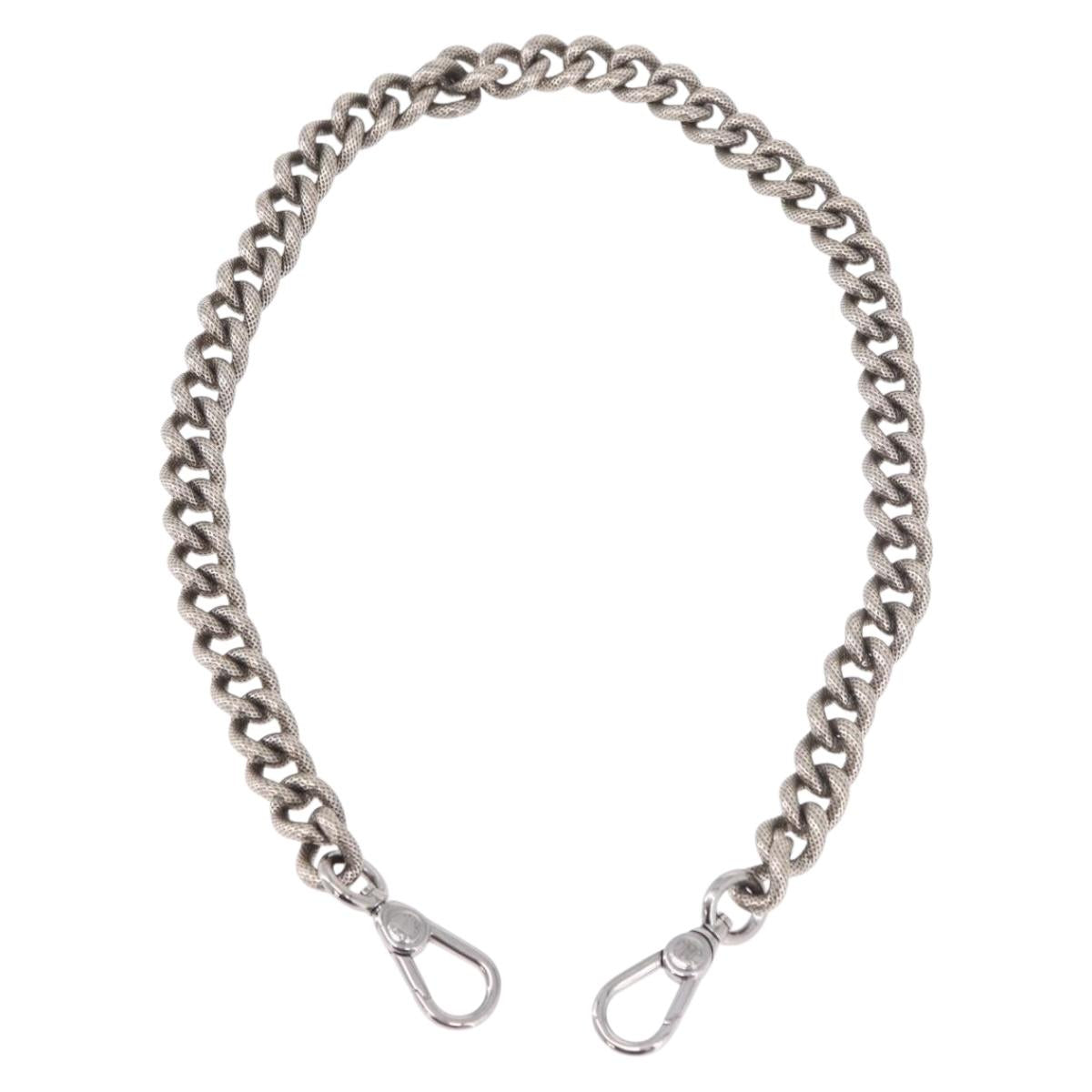 CELINE Bag Chain Shoulder Strap metal Silver CC Auth 190204