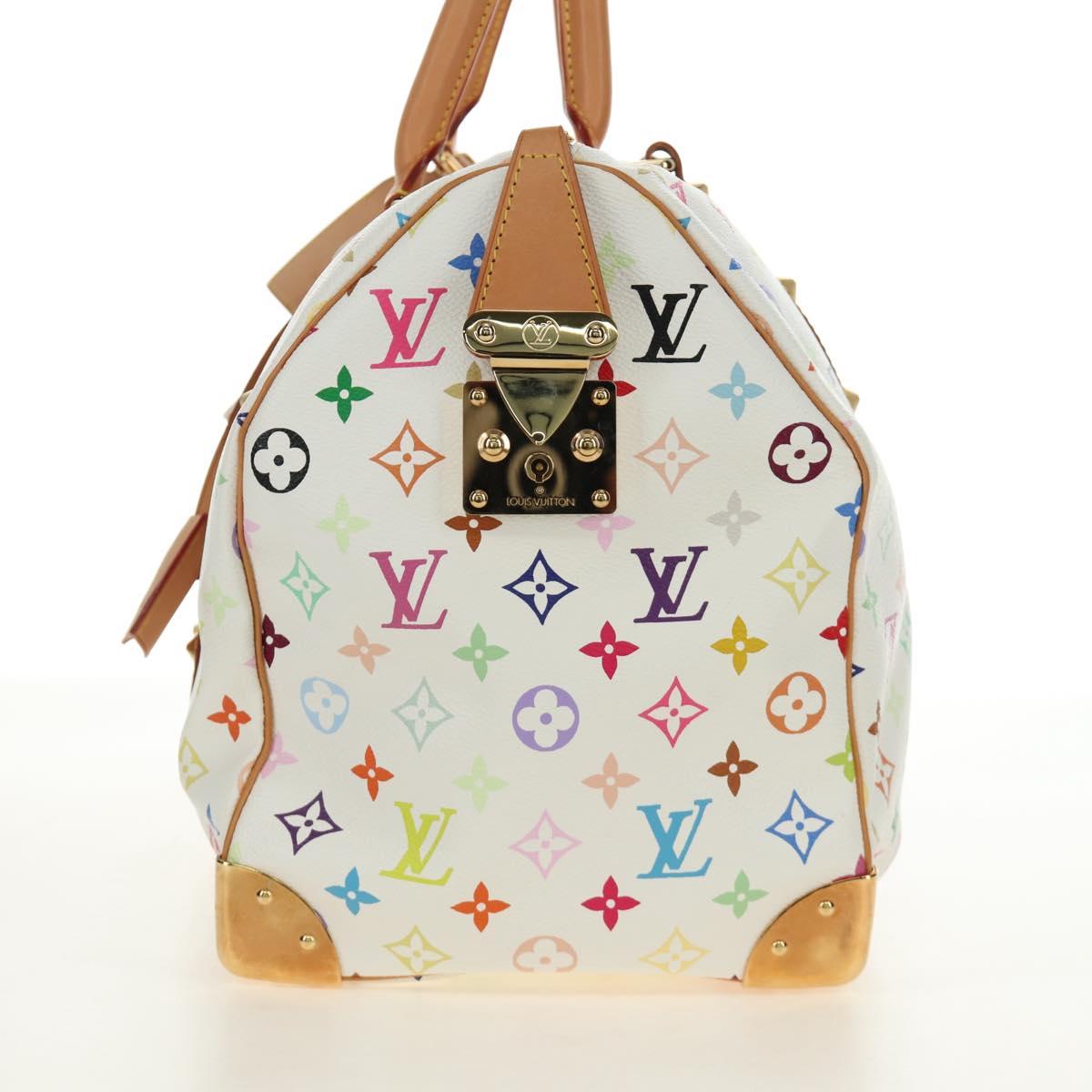 LOUIS VUITTON Monogram Multicolor Keepall 45 Bag White M92641 LV Auth 190220SAV
