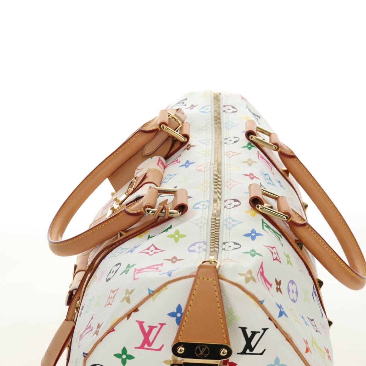 LOUIS VUITTON Monogram Multicolor Keepall 45 Bag White M92641 LV Auth 190220SAV