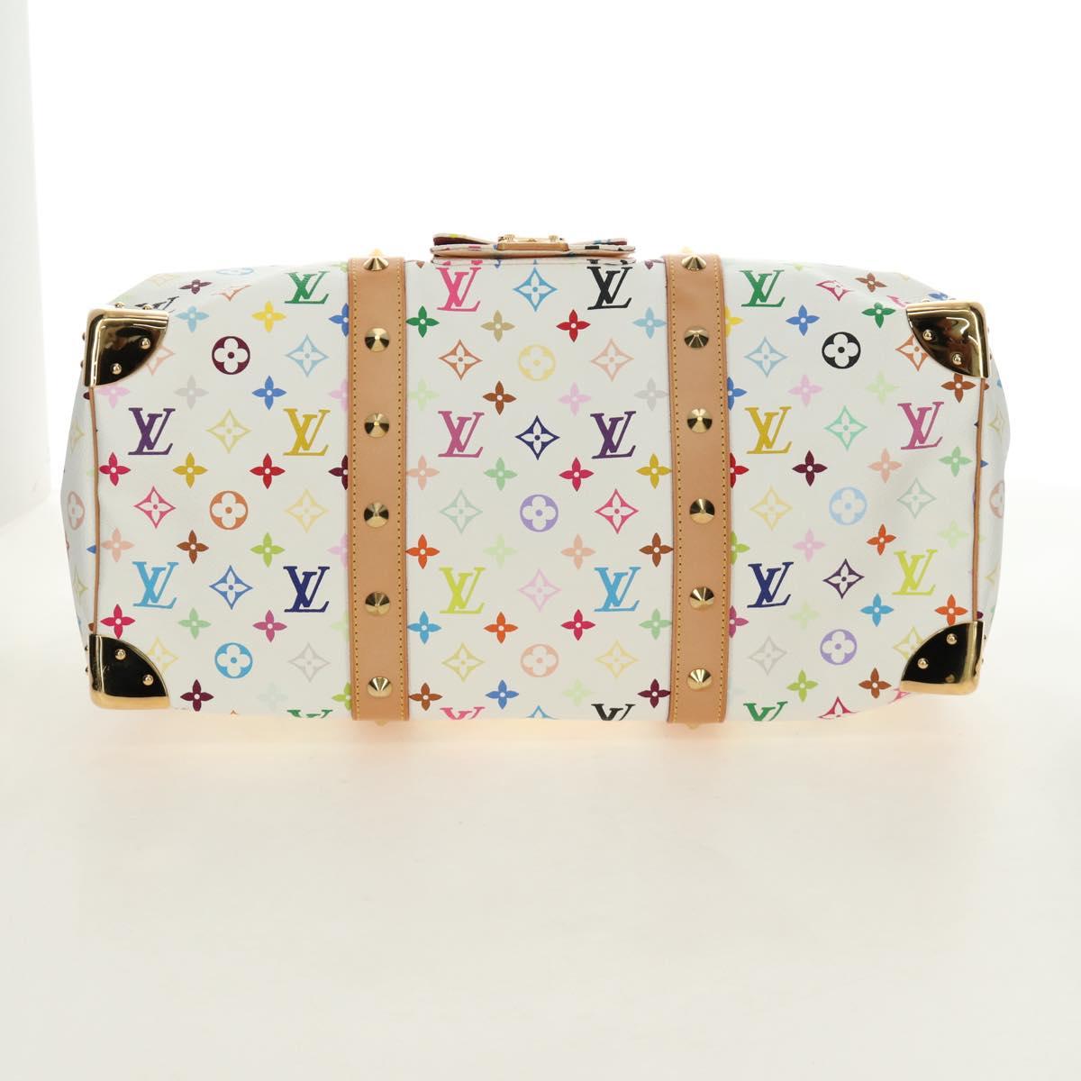 LOUIS VUITTON Monogram Multicolor Keepall 45 Bag White M92641 LV Auth 190220SAV