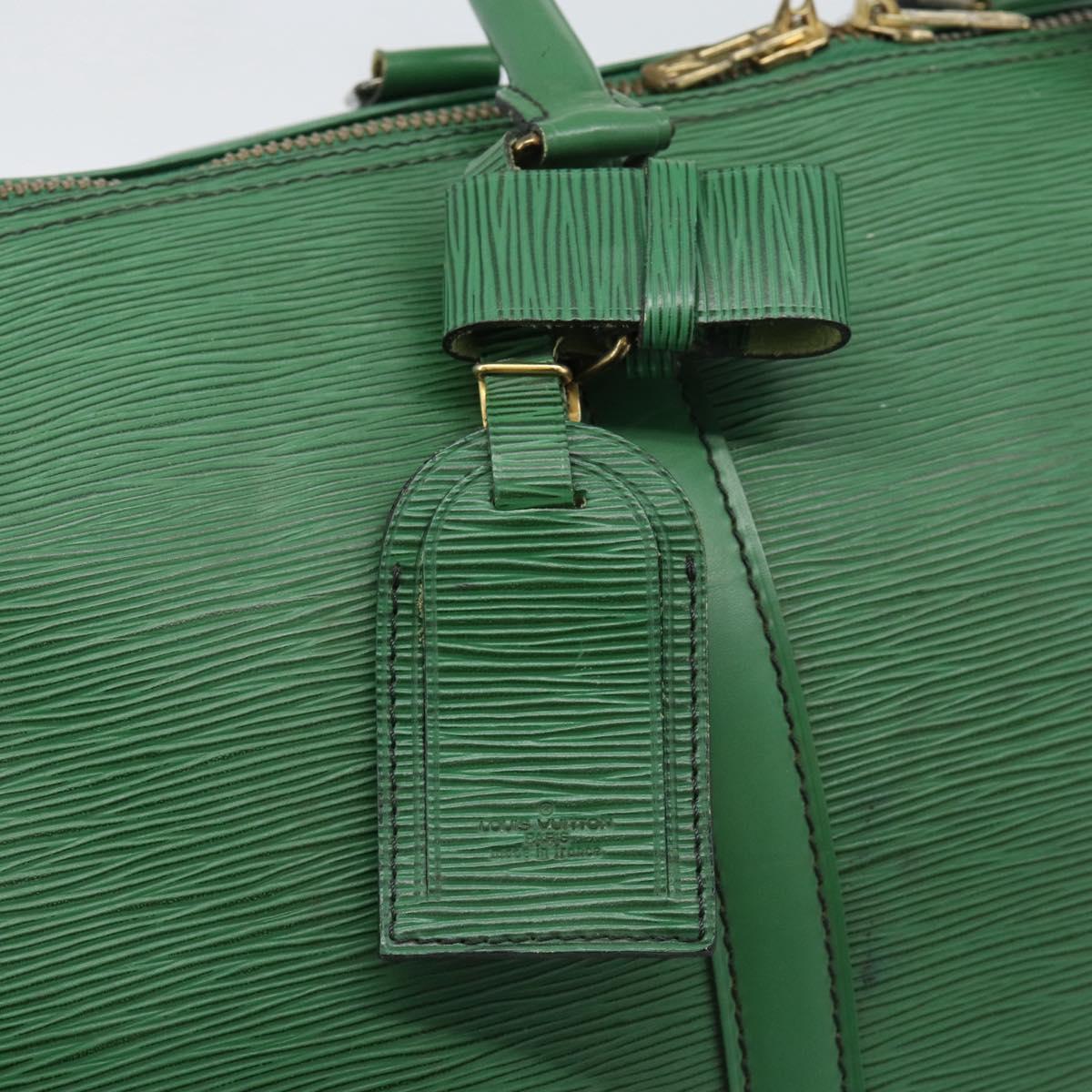 LOUIS VUITTON Epi Keepall 55 Boston Bag Green M42954 LV Auth 190222