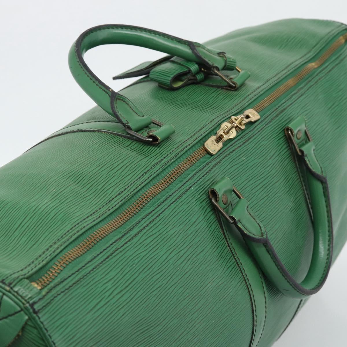 LOUIS VUITTON Epi Keepall 55 Boston Bag Green M42954 LV Auth 190222