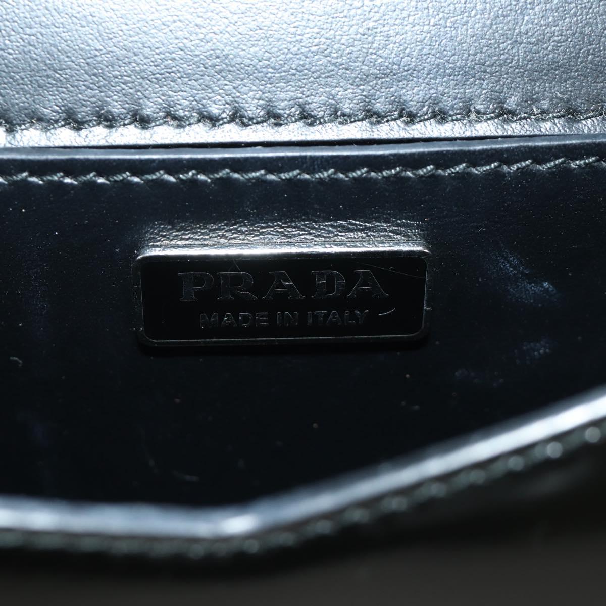 PRADA Chain Shoulder Bag Patent Leather Black Silver Auth 190226SAM