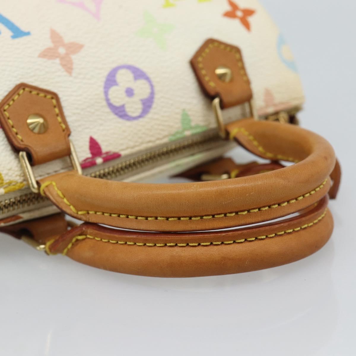 LOUIS VUITTON Monogram Multicolor Mini Speedy Hand Bag White M92645 Auth 190228V