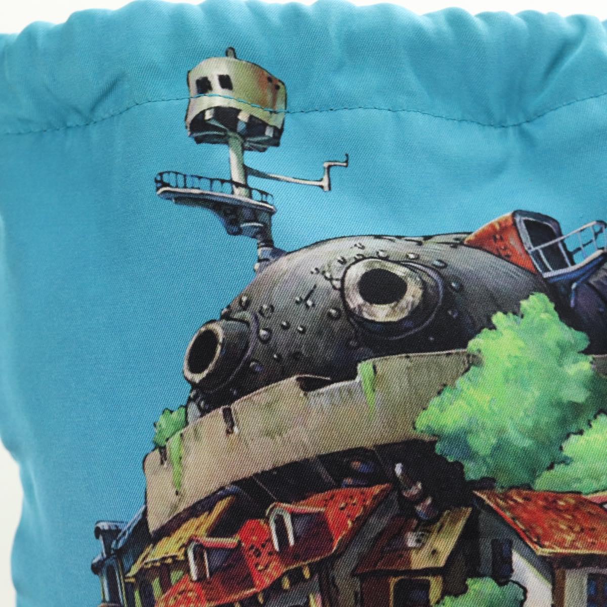 LOEWE Ghibli Collaboration Howl's Moving Castle Pouch Canvas Blue Auth 190232SM