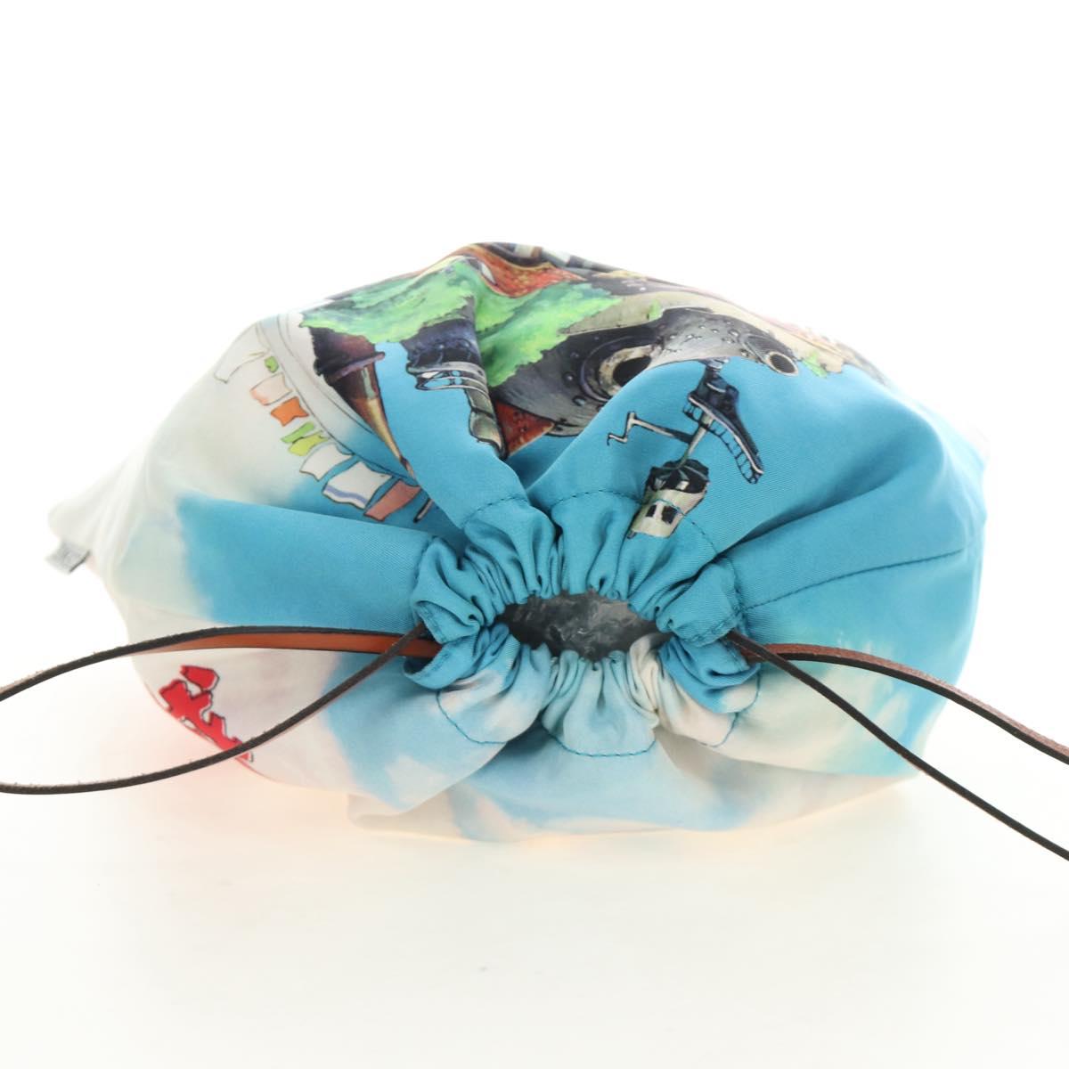 LOEWE Ghibli Collaboration Howl's Moving Castle Pouch Canvas Blue Auth 190232SM