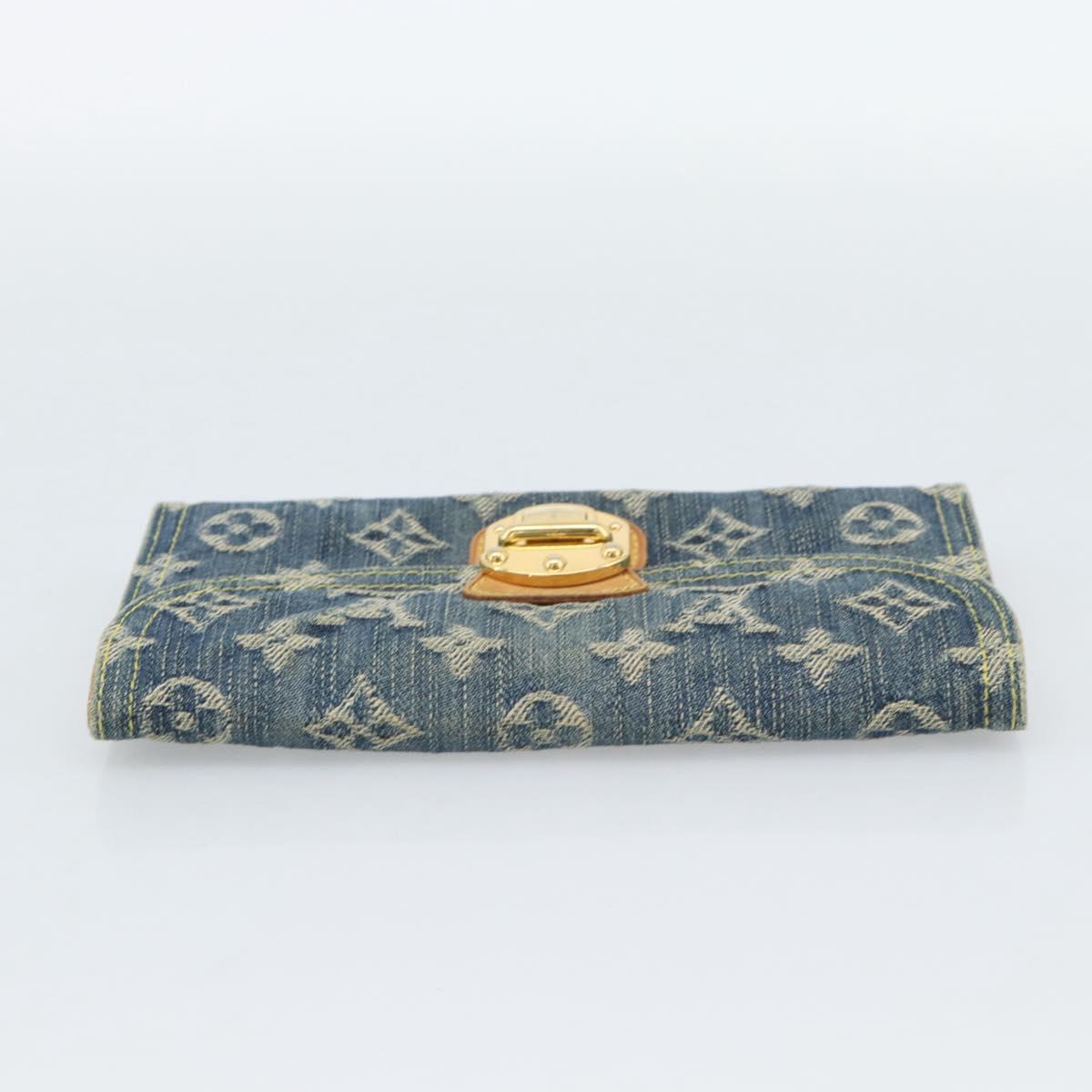 LOUIS VUITTON Monogram denim Portefeuille Amelia Wallet Blue M95511 Auth 190233V