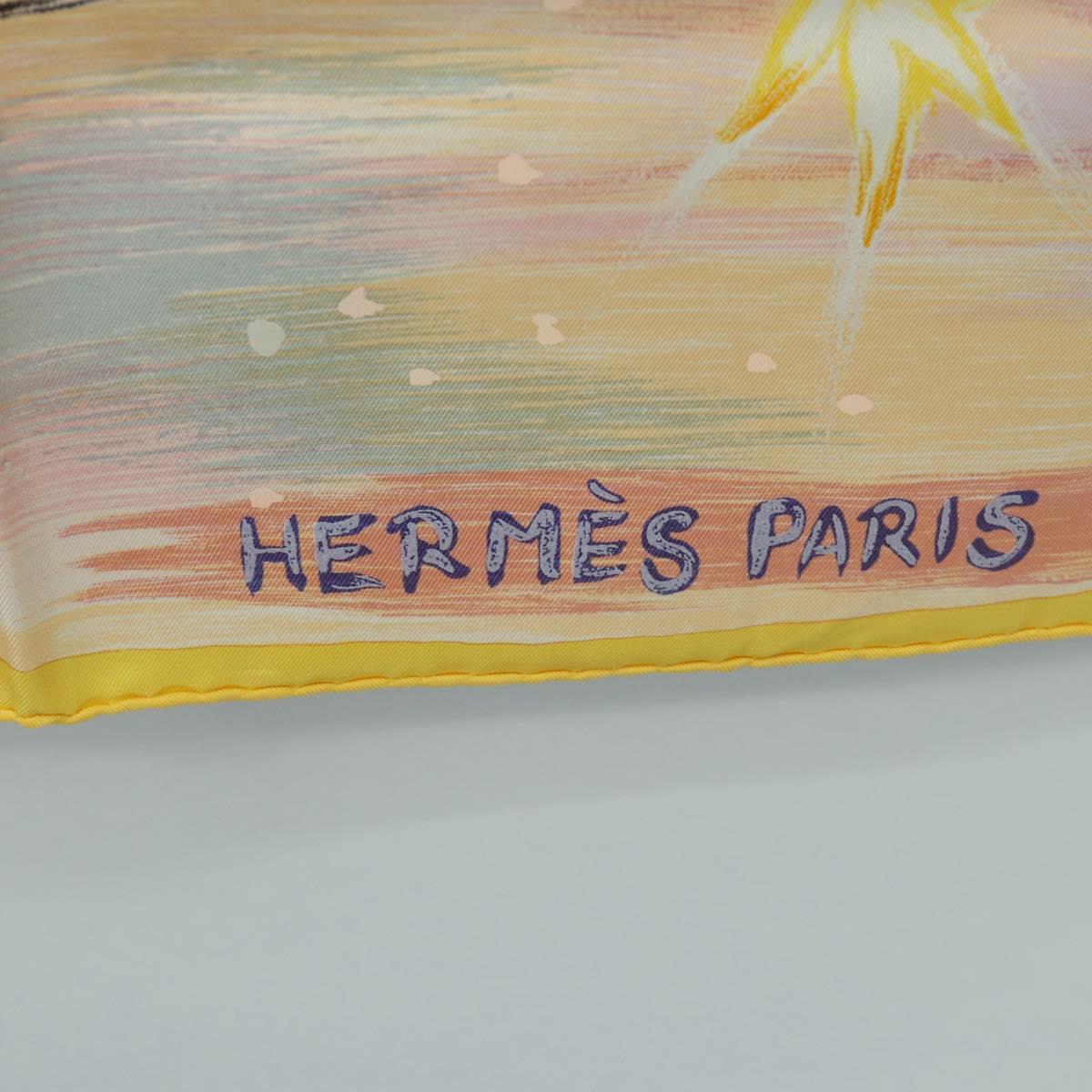 HERMES Carre 90 Scarf ”FEUX DU CIEL"" Silk Pink Auth 190239M