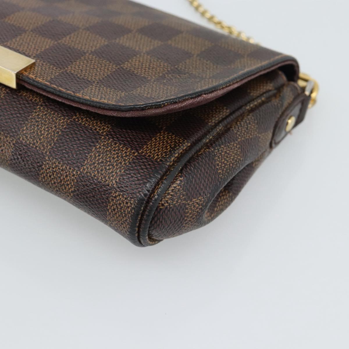LOUIS VUITTON Damier Ebene Favorit PM Shoulder Bag 2way N41276 LV Auth 190240
