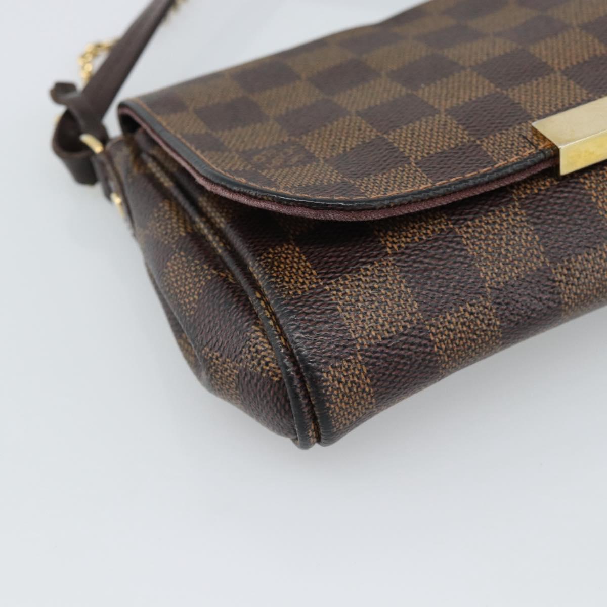 LOUIS VUITTON Damier Ebene Favorit PM Shoulder Bag 2way N41276 LV Auth 190240