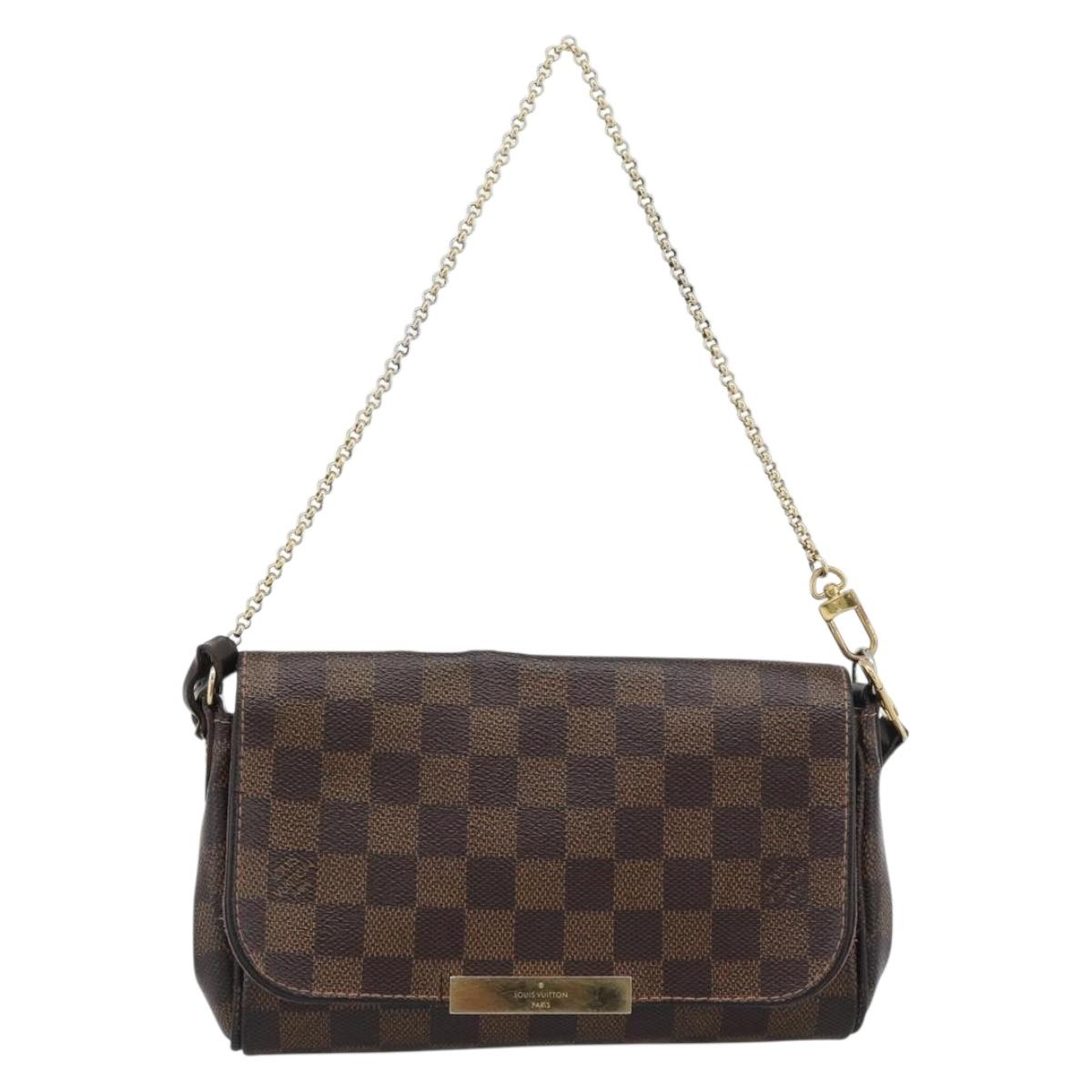 LOUIS VUITTON Damier Ebene Favorit PM Shoulder Bag 2way N41276 LV Auth 190240